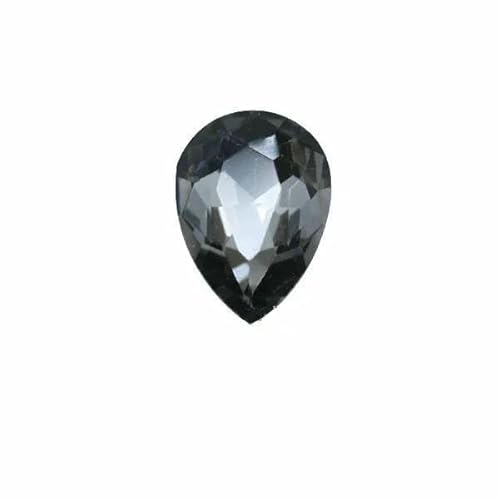 24 Farben Tropfenförmige Glaskristall-Strasssteine mit Spitze auf der Rückseite, Schmuckherstellung, Nagelkunst-Dekoration, Halskette, Brosche, Reparaturperlen – schwarzer Diamant – 13 x 18 mm, 12 von HDJSDB
