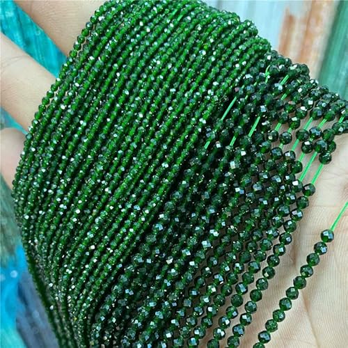 3,0 mm natürliche Labradorit-Quarz-Mondstein-Kristallsteinperlen, rund, facettiert, lose Perlen zur Schmuckherstellung, DIY-Armband, 15,5 Zoll – 36 Grüner Sandstein – 2 mm von HDJSDB