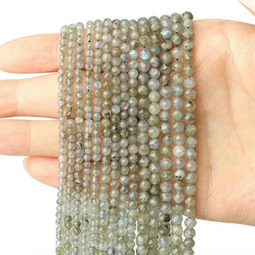 3 4,0 mm facettierte runde Perlen, Achate, Rosenquarze, Amazonite, natürliche Edelsteine, winzige kleine Rocailles-Perlen zur Schmuckherstellung, DIY-Zubehör, Labradorit, 4,0 mm, ca. 91 Stück 3 4,0 mm facettierte runde Perlen, Achate, Rosenquarze, Amazonite, natürliche Edelsteine, winzige kleine Rocailles-Perlen zur Schmuckherstellung, DIY-Zubehör, Labradorit, 4,0 mm, ca. 91 Stück von HDJSDB