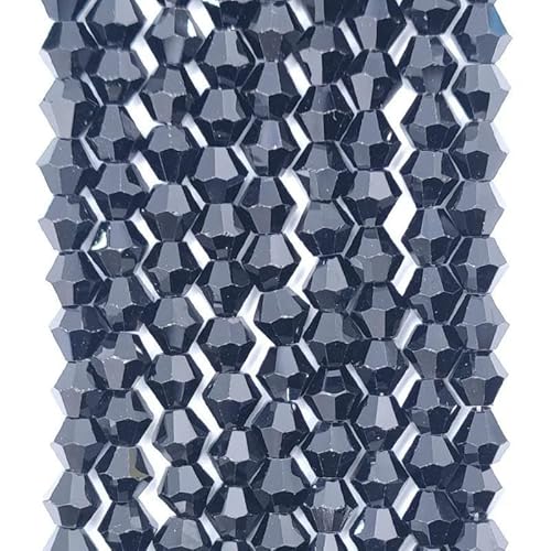 3 4 6 mm facettierte Doppelkegel-Glasperlen, tschechische Kristalle, lose Abstandsperlen für die Schmuckherstellung, DIY-Armband, Halskettenzubehör, JZ020, 6 mm (45 Stück) von HDJSDB