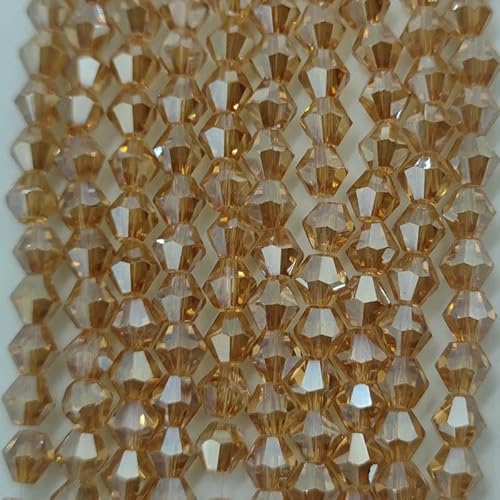 3 4 6 mm facettierte Doppelkegel-Glasperlen, tschechische Kristalle, lose Abstandsperlen für die Schmuckherstellung, DIY-Armband, Halskettenzubehör, JZ028, 3,0 mm (120 Stück) von HDJSDB