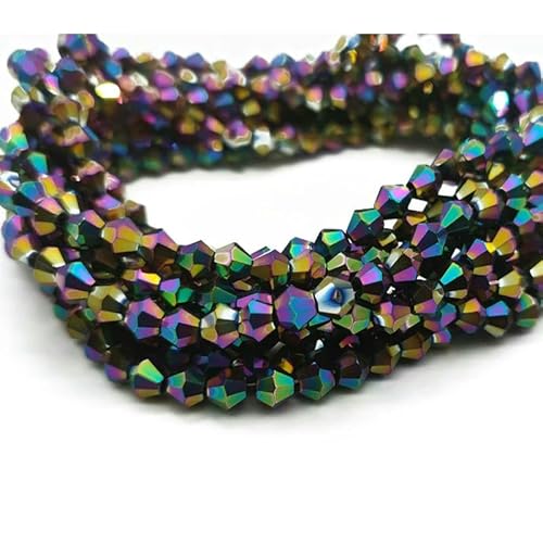 3 4 6 mm facettierte Doppelkegel-Glasperlen, tschechische Kristalle, lose Abstandsperlen für die Schmuckherstellung, DIY-Armband, Halskettenzubehör, JZ035, 4,0 mm (90 Stück) von HDJSDB