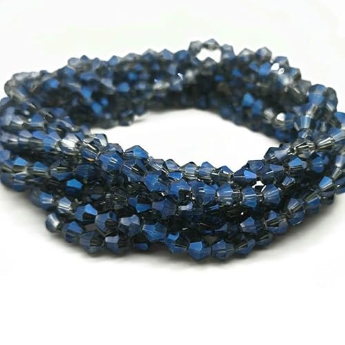 3 4 6 mm facettierte Doppelkegel-Glasperlen, tschechische Kristalle, lose Abstandsperlen für die Schmuckherstellung, DIY-Armband, Halskettenzubehör, JZ037, 3,0 mm (120 Stück) von HDJSDB