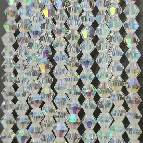 3 4 6 mm facettierte Doppelkegel-Glasperlen, tschechische Kristalle, lose Abstandsperlen für die Schmuckherstellung, DIY-Armband, Halskettenzubehör, JZ039, 3,0 mm (120 Stück) von HDJSDB