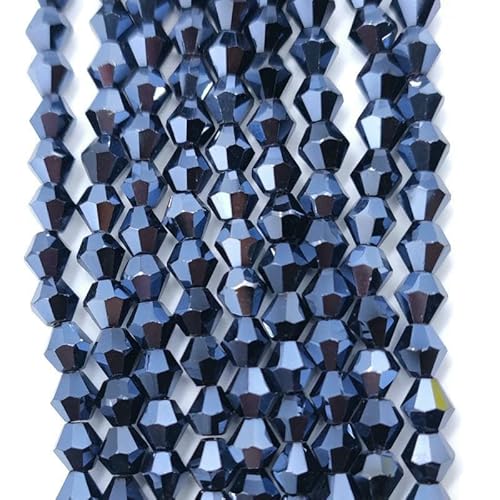 3 4 6 mm facettierte Doppelkegel-Glasperlen, tschechische Kristalle, lose Abstandsperlen für die Schmuckherstellung, DIY-Armband, Halskettenzubehör, JZ040, 4,0 mm (90 Stück) von HDJSDB
