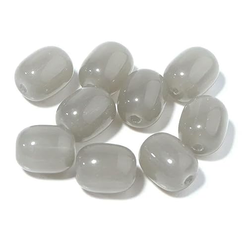 30 Stück/Los ovale zylindrische Glasperlen zur Schmuckherstellung, lose Abstandsperlen, Glaszylinderperlen, DIY-Armbandzubehör, grau, 10 x 8 mm 30 Stück/Los ovale zylindrische Glasperlen zur Schmuckherstellung, lose Abstandsperlen, Glaszylinderperlen, DIY-Armbandzubehör, grau, 10 x 8 mm von HDJSDB