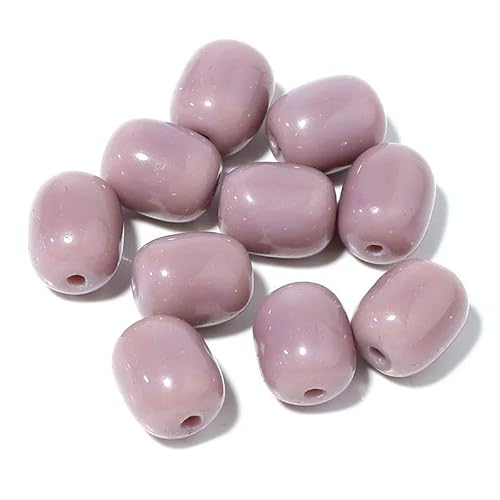 30 Stück/Los ovale zylindrische Glasperlen zur Schmuckherstellung, lose Abstandsperlen, Glaszylinderperlen, DIY-Armbandzubehör, lila, 10 x 8 mm von HDJSDB