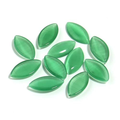 30 Stück Naturstein-Katzenaugen-Cabochon in Marquise-Form, lose Perlen, Cabochon für die Schmuckherstellung, DIY-Halsketten, Armband-Zubehör, dunkelgrün, 12 mm 30 Stück Naturstein-Katzenaugen-Cabochon in Marquise-Form, lose Perlen, Cabochon für die Schmuckherstellung, DIY-Halsketten, Armband-Zubehör, dunkelgrün, 12 mm von HDJSDB
