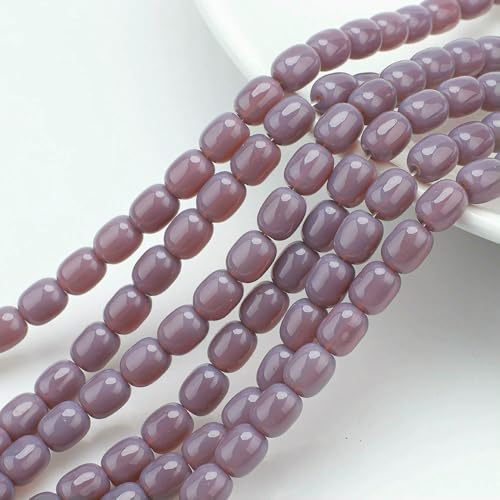 35 Stück 8 x 10 mm massive Glasperlen in Fassform, lose ovale Abstandshalterperlen für die Schmuckherstellung, DIY, handgefertigte Armbänder, Zubehör – ZiYu von HDJSDB