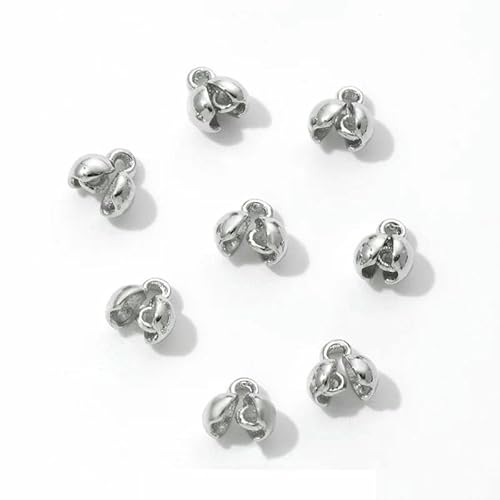 4,0 mm 18 Karat vergoldete Messing-Quetschperlen, Klemmperlen, Muschelperlen, Quetschperlen, für die Herstellung von DIY-Schmuckstücken, rhodiniert, a, 10 Stück von HDJSDB