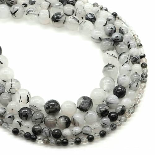 4/6/8/10 mm Tigerauge-Perlen, Naturstein, Heilkristall, Quarz, rund, lose Abstandsperlen für die Schmuckherstellung, DIY-Armband, Halskette – Schwarzer Rutilated – 10 mm, 35–39 Stück 4/6/8/10 mm Tigerauge-Perlen, Naturstein, Heilkristall, Quarz, rund, lose Abstandsperlen für die Schmuckherstellung, DIY-Armband, Halskette – Schwarzer Rutilated – 10 mm, 35–39 Stück von HDJSDB