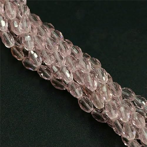 4/6/8 mm facettierte ovale Glasperlen, Kristall-Reisperlen für Heimwerker, Bastelmaterial, Schmuck, Handarbeiten, Rosa, 6 x 8 mm, 65 Stück 4/6/8 mm facettierte ovale Glasperlen, Kristall-Reisperlen für Heimwerker, Bastelmaterial, Schmuck, Handarbeiten, Rosa, 6 x 8 mm, 65 Stück von HDJSDB
