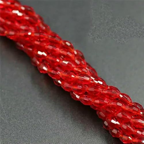 4/6/8 mm facettierte ovale Glasperlen, Kristall-Reisperlen für Heimwerker, Bastelmaterial, Schmuck, Handarbeiten, Rot, 6 x 8 mm, 65 Stück 4/6/8 mm facettierte ovale Glasperlen, Kristall-Reisperlen für Heimwerker, Bastelmaterial, Schmuck, Handarbeiten, Rot, 6 x 8 mm, 65 Stück von HDJSDB