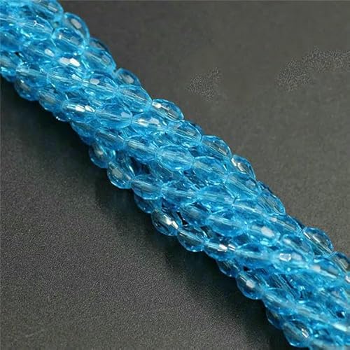 4/6/8 mm facettierte ovale Glasperlen, Kristall-Reisperlen für Heimwerker, Bastelmaterial, Schmuck, Handarbeiten, Seeblau, 6 x 8 mm, 65 Stück 4/6/8 mm facettierte ovale Glasperlen, Kristall-Reisperlen für Heimwerker, Bastelmaterial, Schmuck, Handarbeiten, Seeblau, 6 x 8 mm, 65 Stück von HDJSDB