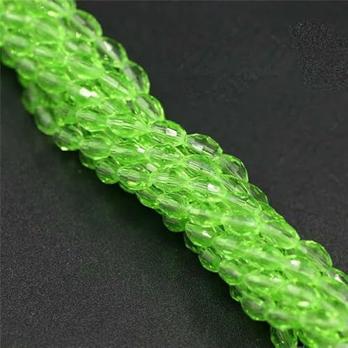 4/6/8 mm facettierte ovale Glasperlen, Kristall-Reisperlen für Heimwerker, Bastelmaterial, Schmuck, Handarbeiten, hellgrün, 6 x 8 mm, 65 Stück 4/6/8 mm facettierte ovale Glasperlen, Kristall-Reisperlen für Heimwerker, Bastelmaterial, Schmuck, Handarbeiten, hellgrün, 6 x 8 mm, 65 Stück von HDJSDB