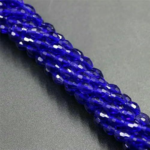 4/6/8 mm facettierte ovale Glasperlen, Kristall-Reisperlen für Heimwerker, Bastelmaterial, Schmuck, Handarbeiten, tiefblau, 6 x 8 mm, 65 Stück 4/6/8 mm facettierte ovale Glasperlen, Kristall-Reisperlen für Heimwerker, Bastelmaterial, Schmuck, Handarbeiten, tiefblau, 6 x 8 mm, 65 Stück von HDJSDB