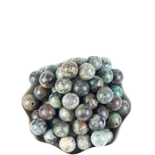 4–12 mm Natursteinperlen, Lava, Amethyst, Tigerauge, Quarz, Achate, runde lose Perlen zur Schmuckherstellung, DIY-Armbandzubehör – Afrikanisches Türkis – 12 mm, 29–30 Stück von HDJSDB