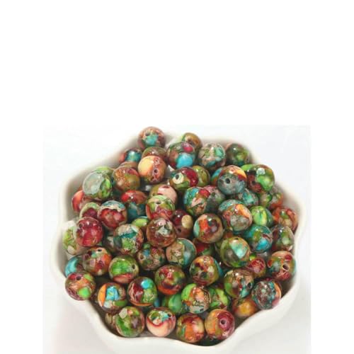 4–12 mm Natursteinperlen, Lava, Amethyst, Tigerauge, Quarz, Achate, runde lose Perlen zur Schmuckherstellung, DIY-Armbandzubehör – Meeressediment-Jaspis – 10 mm, 36–37 Stück von HDJSDB
