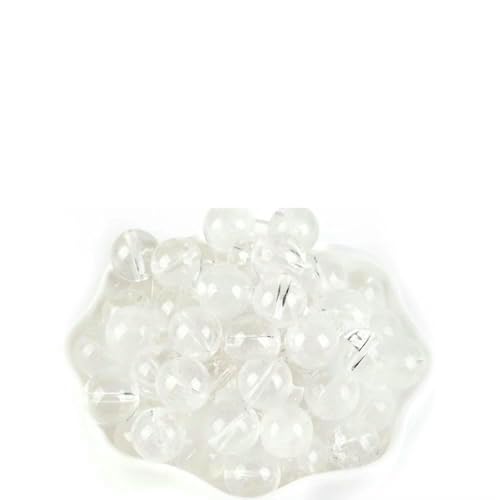 4–12 mm Natursteinperlen, Lava, Amethyst, Tigerauge, Quarz, Achate, runde lose Perlen zur Schmuckherstellung, DIY-Armbandzubehör – weißer klarer Quarz – 12 mm, 29–30 Stück von HDJSDB