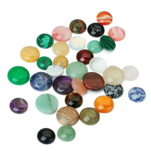 4–25 mm Amethyst-Natursteinperlen, runde Onyx-Cabochons, lose Perlen, DIY-Ring, Ohrring, Armband, Schmuckherstellung, Fundstück, Mix-Stil 7352, 25 mm x 5 St von HDJSDB