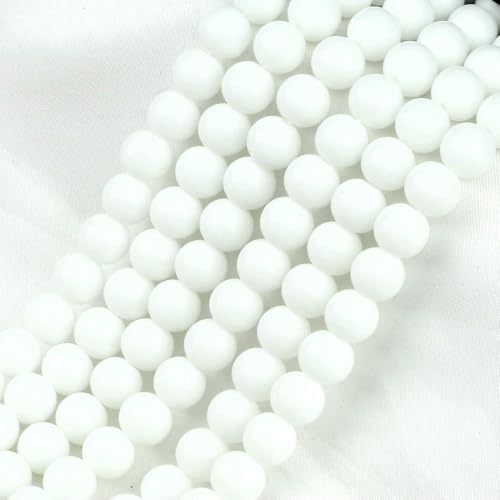 4 6 8 10 mm Naturstein Schwarz-Weiß-Onyx-Perlen, poliert, matt, glatt, runde Perle für Charms, Schmuckherstellung, DIY-Armbänder, Großhandel, weißes Porzellan, 10 mm (20 Stück) von HDJSDB