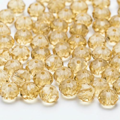 4 6 8 10 mm tschechische Rondell-Kristallperlen, facettierte Glasperlen, Großhandel, lose Abstandsperlen für Schmuckherstellung, DIY-Handarbeiten, BZ1300, 17–6 mm, 80–85 Stück von HDJSDB
