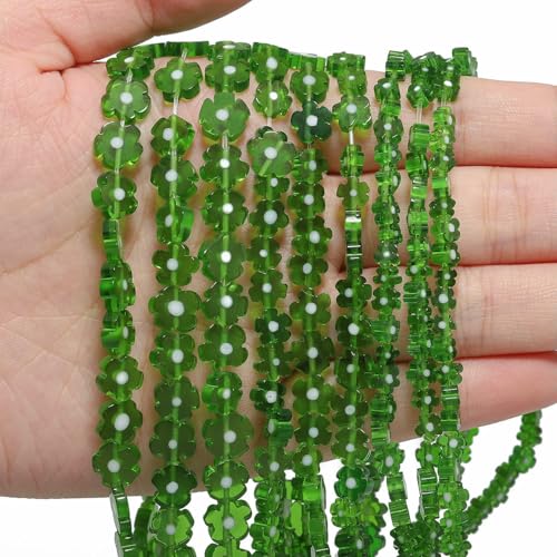 4 6 8 mm mehrfarbige Blumen-Lampwork-Glasperlen, glasierte Perlen zur Schmuckherstellung, DIY-Armband, Halskette, handgefertigtes Zubehör, Farbe 1–8 x 3,0 mm, ca. 50 Stück von HDJSDB