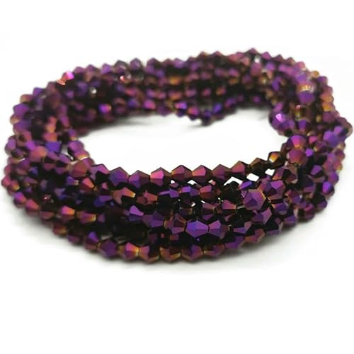 4 6 mm facettierte Doppelkegel-Glasperlen, tschechische Kristalle, lose Abstandsperlen für die Schmuckherstellung, DIY-Armband, Halskettenzubehör, JZ036, 3,0 mm (120 Stück) von HDJSDB