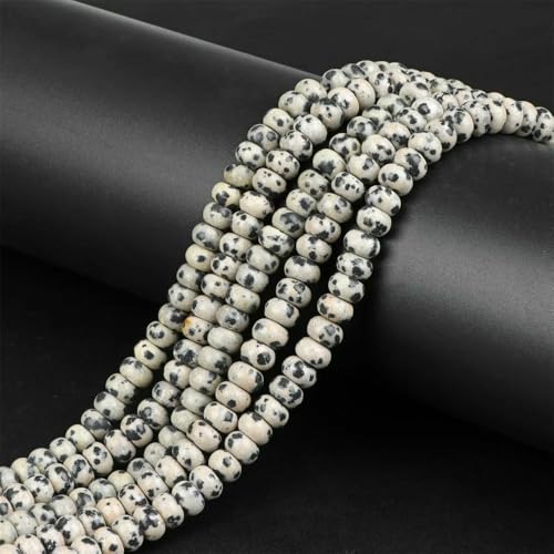 4 x 6 mm natürliche polierte Steinperlen, Abakus-Form, Rondelle, rote Achat-Tigerauge-Perlen zur Herstellung von Schmuck, Halsketten, Armbändern, Nr. 23 Dalmatiner, 4 x 6 mm, 40–45 Stück 4 x 6 mm natürliche polierte Steinperlen, Abakus-Form, Rondelle, rote Achat-Tigerauge-Perlen zur Herstellung von Schmuck, Halsketten, Armbändern, Nr. 23 Dalmatiner, 4 x 6 mm, 40–45 Stück von HDJSDB