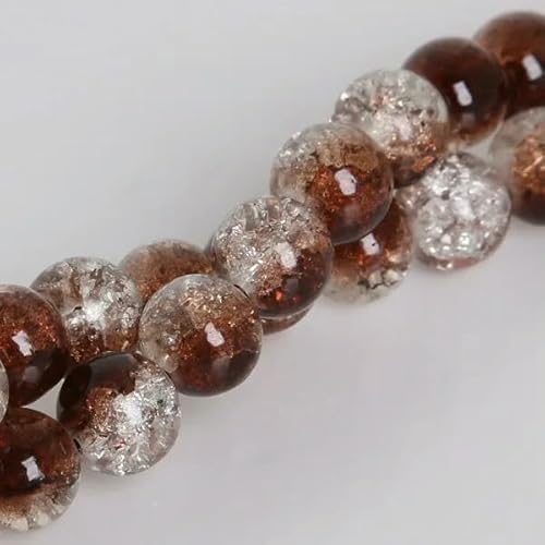 40–100 Stück 4 6 8 10 mm doppelfarbige Crackle-Glasperlen, runde lose Abstandsperlen zur Schmuckherstellung, DIY-Charm-Armband, Braun, 4,0 mm, Loch 2 mm, 100 Stück von HDJSDB
