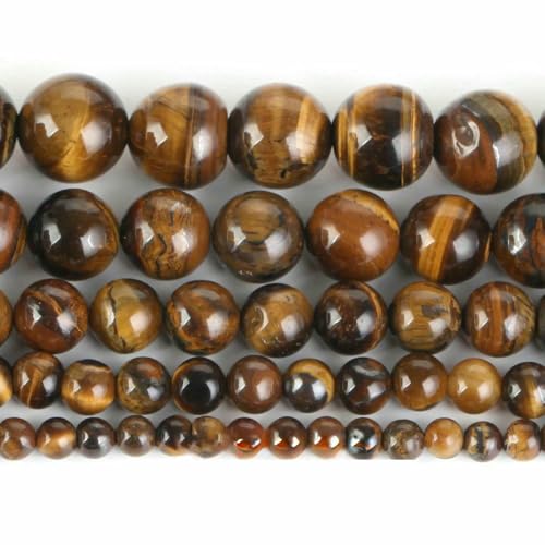 45 Arten Tigerauge-Steinperlen, natürlicher gelber Cabochon, rund, facettiert, quadratisch, lose Perlen, passend für Modeschmuck, handgefertigt, 4,0 mm, Gelbes Tigerauge von HDJSDB