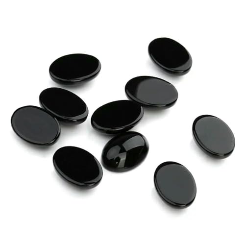 5–10 Stück/Los Natursteinperlen 10 x 14 13 x 18 18 x 25 mm flache Rückseite ovale Onyx-Cabochons Steinperle für DIY-Schmuckherstellung Anhänger-20-10 x 14,0 von HDJSDB