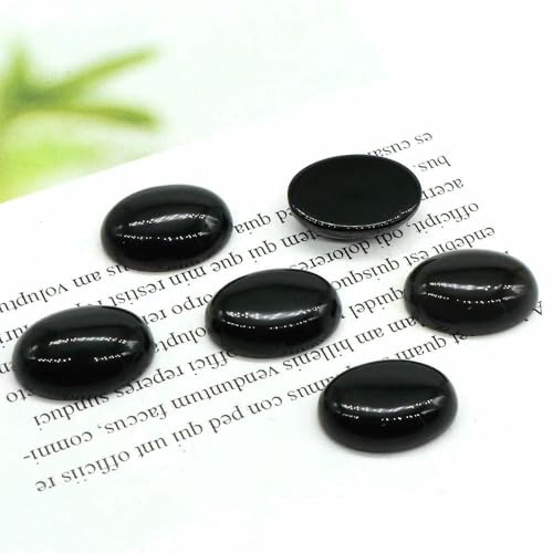 5 Stück/Los Naturkristalle Stein Oval Cabochon Perlen Flache Rückseite Cab Cameo DIY Ring Anhänger Halskette Schmuckherstellung Zubehör-Schwarzer Obsidian-8x10mm 5 Stück/Los Naturkristalle Stein Oval Cabochon Perlen Flache Rückseite Cab Cameo DIY Ring Anhänger Halskette Schmuckherstellung Zubehör-Schwarzer Obsidian-8x10mm von HDJSDB