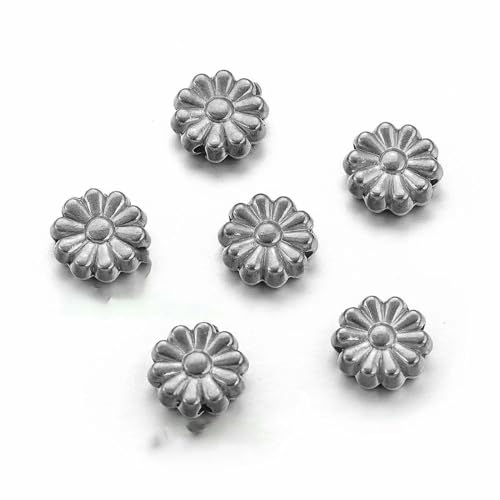 5 Stück Edelstahl-Abstandshalterperlen, runde Blumenform, vergoldet, für DIY-Halsketten, Armbänder, Schmuckherstellung, Materialien, Großhandel, Stahl C 5 Stück Edelstahl-Abstandshalterperlen, runde Blumenform, vergoldet, für DIY-Halsketten, Armbänder, Schmuckherstellung, Materialien, Großhandel, Stahl C von HDJSDB