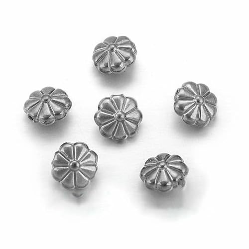 5 Stück Edelstahl-Abstandshalterperlen, runde Blumenform, vergoldet, für DIY-Halsketten, Armbänder, Schmuckherstellung, Materialien, Großhandel, Stahl E 5 Stück Edelstahl-Abstandshalterperlen, runde Blumenform, vergoldet, für DIY-Halsketten, Armbänder, Schmuckherstellung, Materialien, Großhandel, Stahl E von HDJSDB