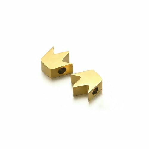 5 Stück hochglanzpolierte Edelstahl-Mondschlüsselperlen, Tier-Abstandshalter, DIY-Schmuckherstellung, Armband, Damen, Halskette, Befunde – Goldkrone von HDJSDB