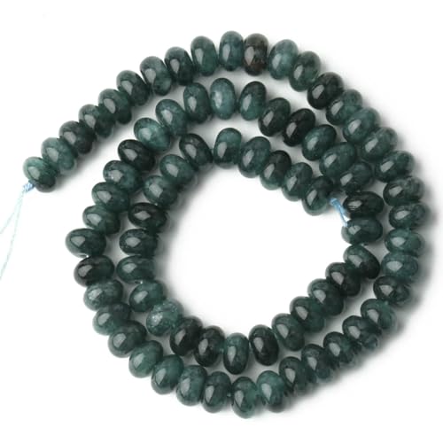 5 x 8 mm Naturstein-Abakusperlen, Angelit, Turmalin, Tigerauge, Quarz, Rondelle, lose Perlen zur Schmuckherstellung, DIY-Armbänder, 15 Zoll, Dunkelblaue Jade von HDJSDB