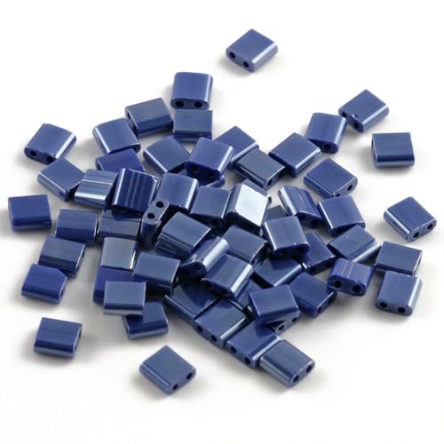 50 Stück/Los, 45 Stile, zwei Löcher, Rocailles-Perlen, DIY, tschechische Glasschmuckperlen für handgefertigten Schmuck, Armbänder, Zubehör, 5 x 5 x 2 mm, T 1, Dunkelblau, 5 x 5 x 2 mm, 50 Stück von HDJSDB