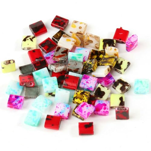 50 Stück/Los, 45 Stile, zwei Löcher, Rocailles-Perlen, DIY, tschechische Glasschmuckperlen für handgefertigten Schmuck, Armbänder, Zubehör, 5 x 5 x 2 mm, T 2, gemischte Farben, 5 x 5 x 2 mm, 50 Stüc von HDJSDB