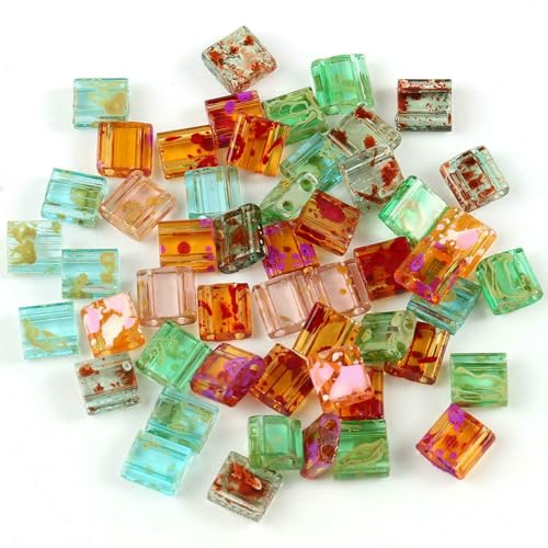 50 Stück/Los, 45 Stile, zwei Löcher, Rocailles-Perlen, DIY, tschechische Glasschmuckperlen für handgefertigten Schmuck, Armbänder, Zubehör, 5 x 5 x 2 mm, T 4, gemischt, klar, 5 x 2 x 2 mm, 100 Stück von HDJSDB