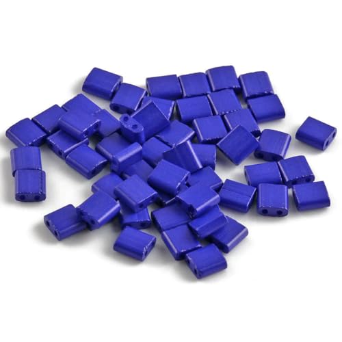 50 Stück/Los, 45 Stile, zwei Löcher, Rocailles-Perlen, DIY, tschechische Glasschmuckperlen für handgefertigten Schmuck, Armbänder, Zubehör, 5 x 5 x 2 mm, T1, Lapislazuliblau, 5 x 2 x 2 mm, 100 Stück von HDJSDB