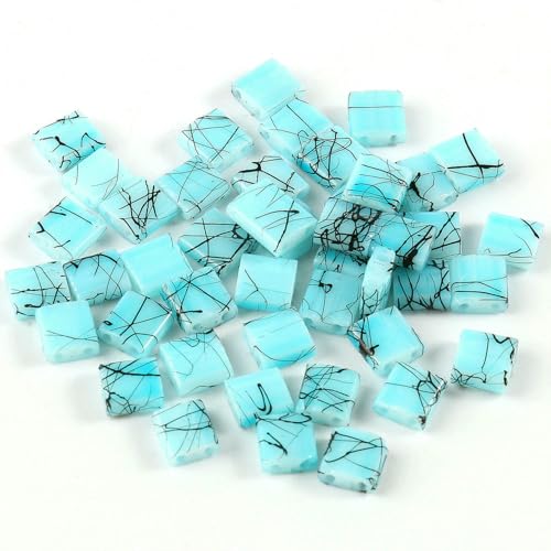 50 Stück/Los, 45 Stile, zwei Löcher, Rocailles-Perlen, DIY, tschechische Glasschmuckperlen für handgefertigten Schmuck, Armbänder, Zubehör, 5 x 5 x 2 mm, T3, Blaugold-Linie 2, 5 x 2 x 2 mm, 100 Stüc von HDJSDB