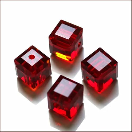 50 Stück/Los Kristallperlen AAA quadratische Form 8 x 8 mm Würfel DIY Modeschmuck Glasperlen für DIY Ohrringe Halskette Armbandherstellung-Siam-8 x 8 mm 50 Stück von HDJSDB