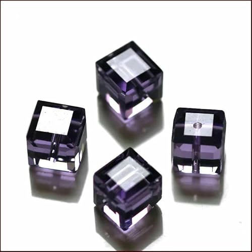 50 Stück/Los Kristallperlen AAA quadratische Form 8 x 8 mm Würfel DIY Modeschmuck Glasperlen für DIY Ohrringe Halskette Armbandherstellung-Tansanite-8 x 8 mm 50 Stück von HDJSDB