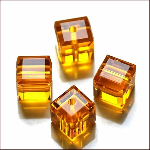 50 Stück/Los Kristallperlen AAA quadratische Form 8 x 8 mm Würfel DIY Modeschmuck Glasperlen für DIY Ohrringe Halskette Armbandherstellung-Topas-8 x 8 mm 50 Stück von HDJSDB