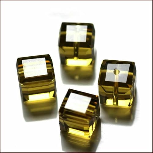 50 Stück/Los Kristallperlen AAA quadratische Form 8 x 8 mm Würfel DIY Modeschmuck Glasperlen für DIY Ohrringe Halskette Armbandherstellung-kalter Topas-8 x 8 mm 50 Stück von HDJSDB