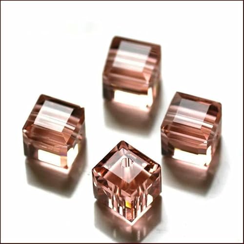 50 Stück/Los Kristallperlen AAA quadratische Form 8 x 8 mm Würfel DIY Modeschmuck Glasperlen für DIY Ohrringe Halskette Armbandherstellung-padparadscha-8 x 8 mm 50 Stück von HDJSDB