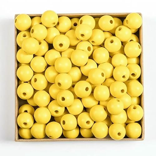 50 Stück 16 mm 0,63 Zoll natürliche Holzperlen, mehrfarbig, rund, zum Selbermachen, Basteln, Holzarmbänder, Halsketten, Schmuckzubehör, Gelb, 16 mm 50 Stück 16 mm 0,63 Zoll natürliche Holzperlen, mehrfarbig, rund, zum Selbermachen, Basteln, Holzarmbänder, Halsketten, Schmuckzubehör, Gelb, 16 mm von HDJSDB