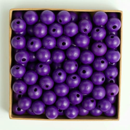 50 Stück 16 mm 0,63 Zoll natürliche Holzperlen, mehrfarbig, rund, zum Selbermachen, Basteln, Holzarmbänder, Halsketten, Schmuckzubehör, lila, 16 mm 50 Stück 16 mm 0,63 Zoll natürliche Holzperlen, mehrfarbig, rund, zum Selbermachen, Basteln, Holzarmbänder, Halsketten, Schmuckzubehör, lila, 16 mm von HDJSDB