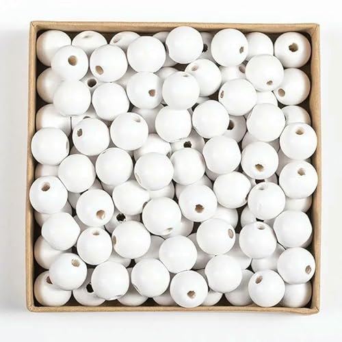 50 Stück 16 mm 0,63 Zoll natürliche Holzperlen, mehrfarbig, rund, zum Selbermachen, Basteln, Holzarmbänder, Halsketten, Schmuckzubehör, weiß, 16 mm 50 Stück 16 mm 0,63 Zoll natürliche Holzperlen, mehrfarbig, rund, zum Selbermachen, Basteln, Holzarmbänder, Halsketten, Schmuckzubehör, weiß, 16 mm von HDJSDB